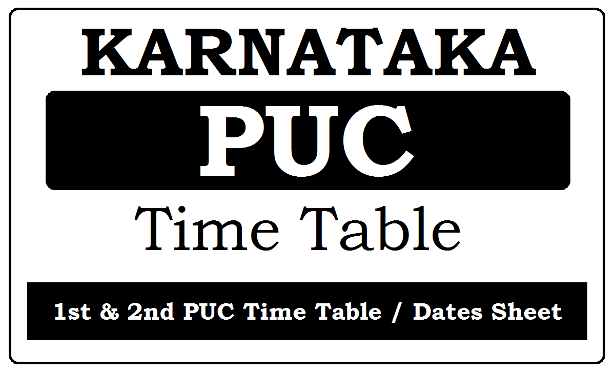 KAR PUC Time Table 2022