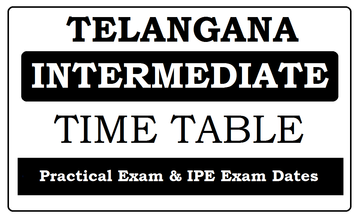 TS Intermediate Time Table 2023