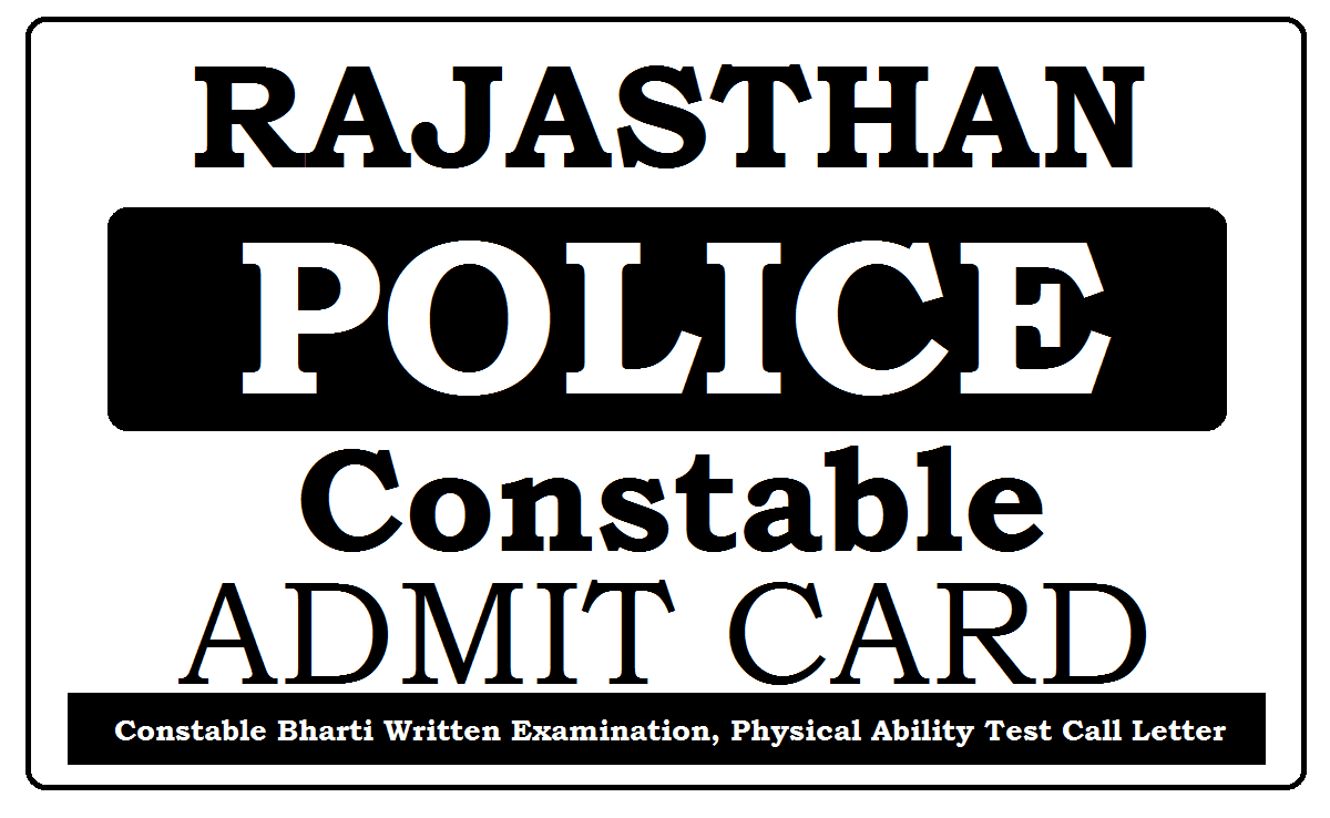 Rajasthan Constable Admit Card 2022